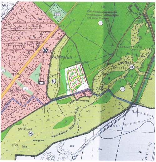 Heidemühle Neubausiedlung Lageplan